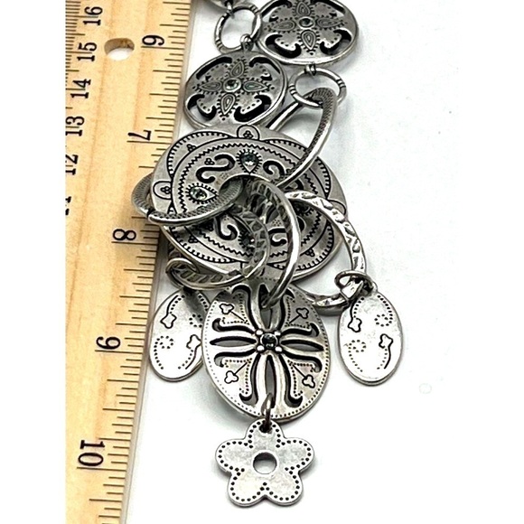 Vintage Boho Necklace & Bracelet Set With Floral Charms & Beads - Picture 5 of 7